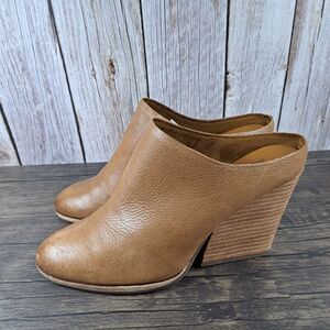Kork-Ease Challis Chunky Heel Leather Mule Women's Sz 9 M Brown Terra (VGC)